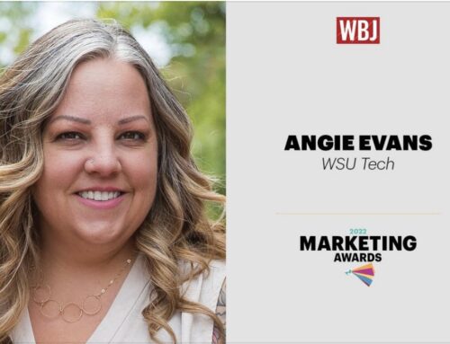 Angie Evans, owner of Art House 310 and Creative Director & Marketing Strategist for WSU Tech, honored in the 2022 Wichita Business Journal Marketing Awards